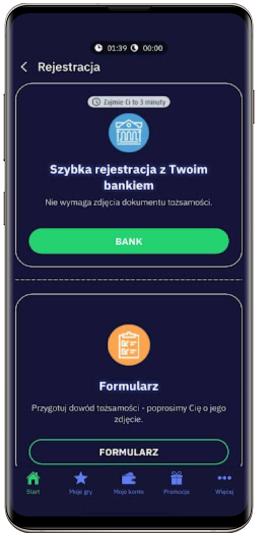 Krok 1 w rejestracji w aplikacji Total