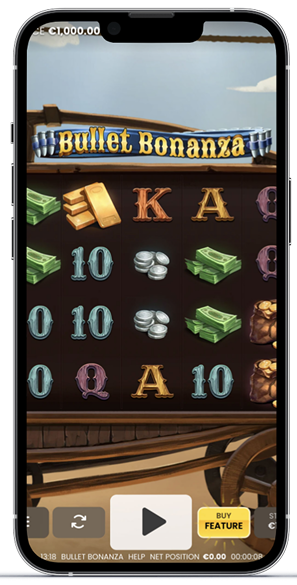 widok gry Bullet Bonanza w telefonie